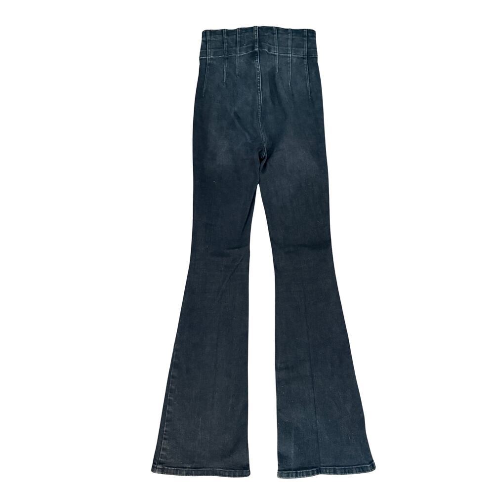 Free People We The Free Jayde Flare Jeans Black Onyx Denim Bell Bottom Size 25 - Picture 9 of 16